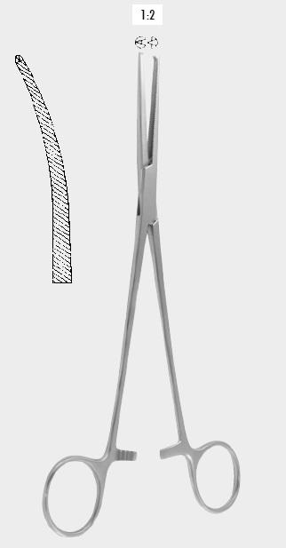 Затискач БЕНГОЛЯ (BENGOLEA) кровоспинний, 1x2 зубці, вигнутий, 24 см (cm). Бренд: Zepf (Зепф).